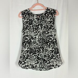 J. Crew Black and White Animal Print Blouse
